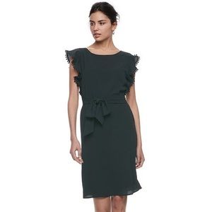 ELLE Crepe Flutter Shift Dress